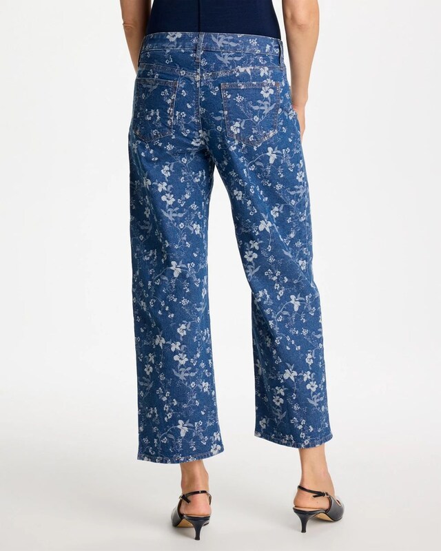 Girlfriend Wide Floral Crop Jeans - image 4